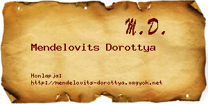 Mendelovits Dorottya névjegykártya
